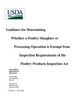 Guidance for Determining Whether a Poultry Slaughter or Processing Operation is Exempt from Inspection Requirements of the Poultry Products Inspection Act docx