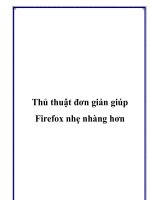 Thủ thuật đơn giản giúp Firefox nhẹ nhàng hơn ppt