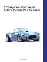 5 things you must avoid