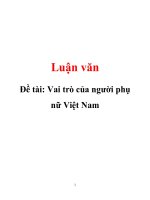 Đề tài: Vai trò của người phụ nữ Việt Nam pptx
