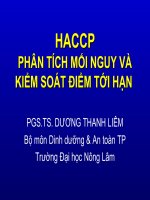 HACCPPHÂN TÍCH MỐI NGUY VÀ KIỂM SOÁT ĐIỂM TỚI HẠN pot