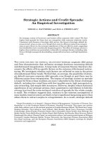 Strategic Actions and Credit Spreads: An Empirical Investigation pdf