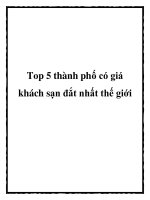 Top 5 thành phố có giá khách sạn đắt nhất thế giới pdf