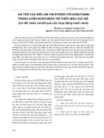 Vai trò của siêu âm tim stress với dobutamin trong chẩn đoán bệnh tim thiếu máu cục bộ (Có đối chiếu với kết qu. của chụp động mạch vành) ppt