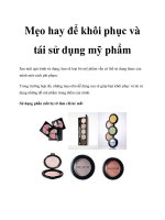 Mẹo hay để khôi phục và tái sử dụng mỹ phẩm ppt