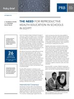 THE NEED FOR REPRODUCTIVE HEALTH EDUCATION IN SCHOOLS IN EGYPT doc