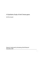 A Qualitative Study of Avid Cinema-goers : UK Film Council ppt