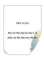 TIỂU LUẬN: Báo cáo thực tập tại công ty cổ phần xây lắm điện máy Hà Tây pdf