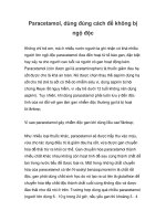 Paracetamol, dùng đúng cách để không bị ngộ độc potx