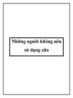 Những người không nên sử dụng sữa docx