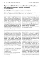 Báo cáo Y học: Expression and distribution of penaeidin antimicrobial peptides are regulated by haemocyte reactions in microbial challenged shrimp pptx