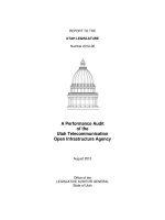A Performance Audit of the Utah Telecommunication Open Infrastructure Agency ppt