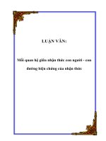 mối quan hệ giữa nhận thức con người - con đường biện chứng của nhận thức