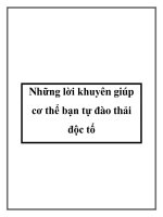 Những lời khuyên giúp cơ thể bạn tự đào thải độc tố potx