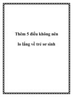 Thêm 5 điều không nên lo lắng về trẻ sơ sinh pot