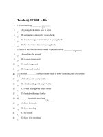 Đề thi và đáp án tiếng anh trình độ TOEFL - Đề số 1 potx