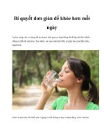 Bí quyết đơn giản để khỏe hơn mỗi ngày potx