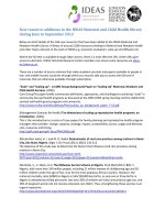 New resource additions to the IDEAS Maternal and Child Health library during June to September 2012 ppt