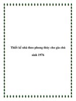 Thiết kế nhà theo phong thủy cho gia chủ sinh 1976 pdf