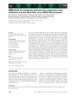 Báo cáo khoa học: NMR study of complexes between low molecular mass inhibitors and the West Nile virus NS2B–NS3 protease ppt