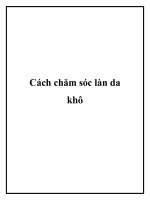 Cách chăm sóc làn da khô potx