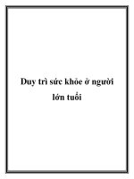 Duy trì sức khỏe ở người lớn tuổi pot