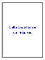 10 siêu thực phẩm cho con – Phần cuối doc