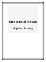 Thức khuya để học thêm sẽ phản tác dụng potx
