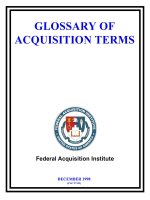GLOSSARY OF ACQUISITION TERMS 1998 potx