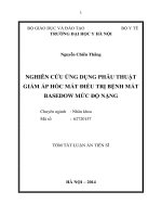 Nghiên cứu ứng dụng phẫu thuật giảm áp hốc mắt điều trị bệnh mắt basedow mức độ nặng