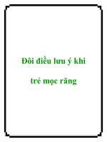 Đôi điều lưu ý khi trẻ mọc răng doc