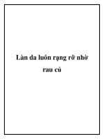Làn da luôn rạng rỡ nhờ rau củ potx