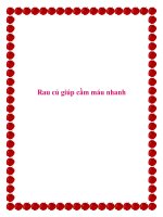 Rau củ giúp cầm máu nhanh. pot