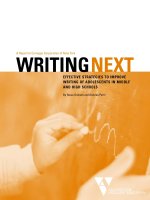 A Report to Carnegie Corporation of New York WRITINGNEXT EFFECTIVE STRATEGIES TO IMPROVE WRITING OF ADOLESCENTS IN MIDDLE AND HIGH SCHOOLS potx