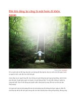 đôi khi dừng lại cũng là một bước đi khôn ngoan