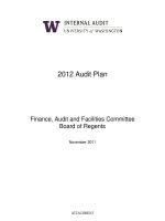 2012 Audit Plan: Finance, Audit and Facilities Committee Board of Regents doc