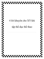 4 lời khuyên cho XY khi tập thể dục thể thao pptx