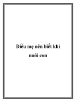 Điều mẹ nên biết khi nuôi con doc
