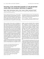 Báo cáo khoa học: Interactions of the antimicrobial b-peptide b-17 with phospholipid vesicles differ from membrane interactions of magainins potx