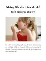 Những điều cần tránh khi chế biến món rau cho trẻ doc