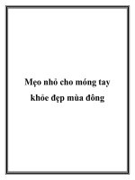 Mẹo nhỏ cho móng tay khỏe đẹp mùa đông. ppt