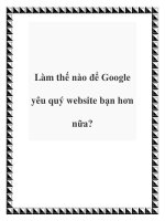 Làm thế nào để Google yêu quý website bạn hơn nữa? ppt