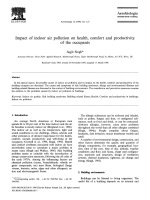 Impact of indoor air pollution on health, comfort and productivity of the occupants pot