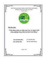 giải pháp nâng cao hiệu quả cho vay phát triển nông nghiệp nông thôn tại tỉnh lâm đồng