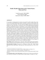 Public Health Education in the United States: Then and Now pot