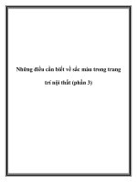 Những điều cần biết về sắc màu trong trang trí nội thất (phần 3) pdf