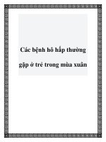 Các bệnh hô hấp thường gặp ở trẻ trong mùa xuân ppt