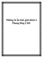 Những bí ẩn khó giải thích ở Thung lũng Chết doc