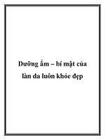 Dưỡng ẩm – bí mật của làn da luôn khỏe đẹp potx