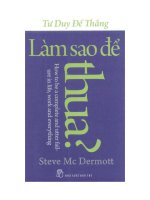 tư duy để thắng - làm sao để thua